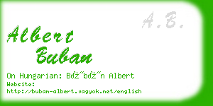 albert buban business card